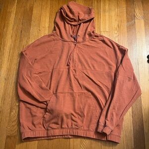 Eddie Bauer women’s apricot oversized quarter zip. Size XL